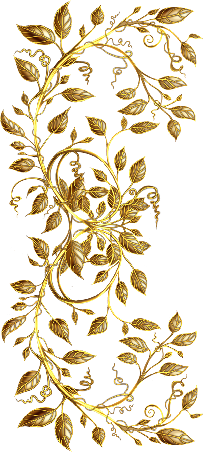 Gold vines with gold leaves