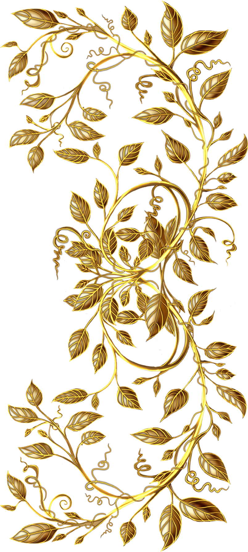 Gold vines with gold leaves
