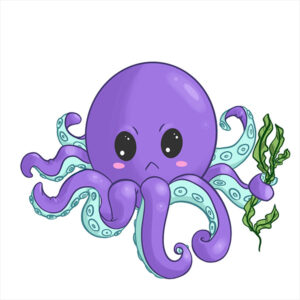 illustration of a purple octopus
